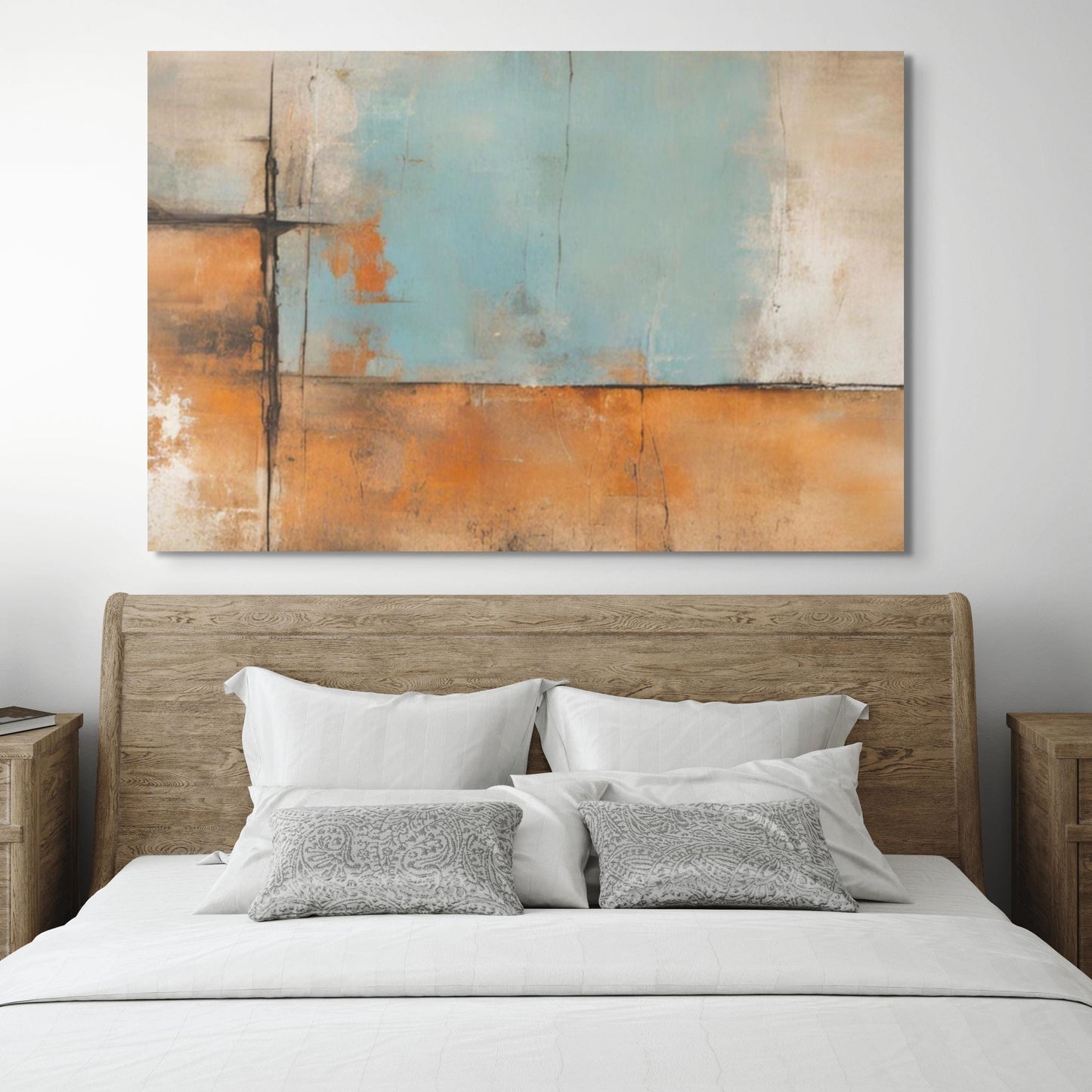 Framed Earth Toned Abstract Canvas Art
