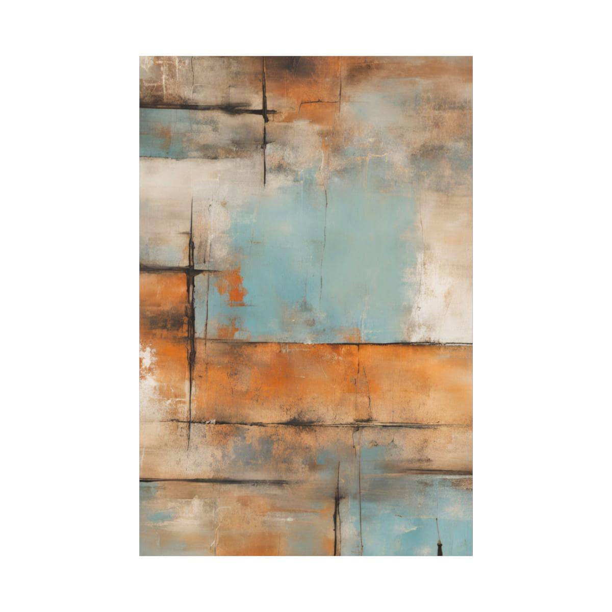 Framed Earth Toned Abstract Canvas Art