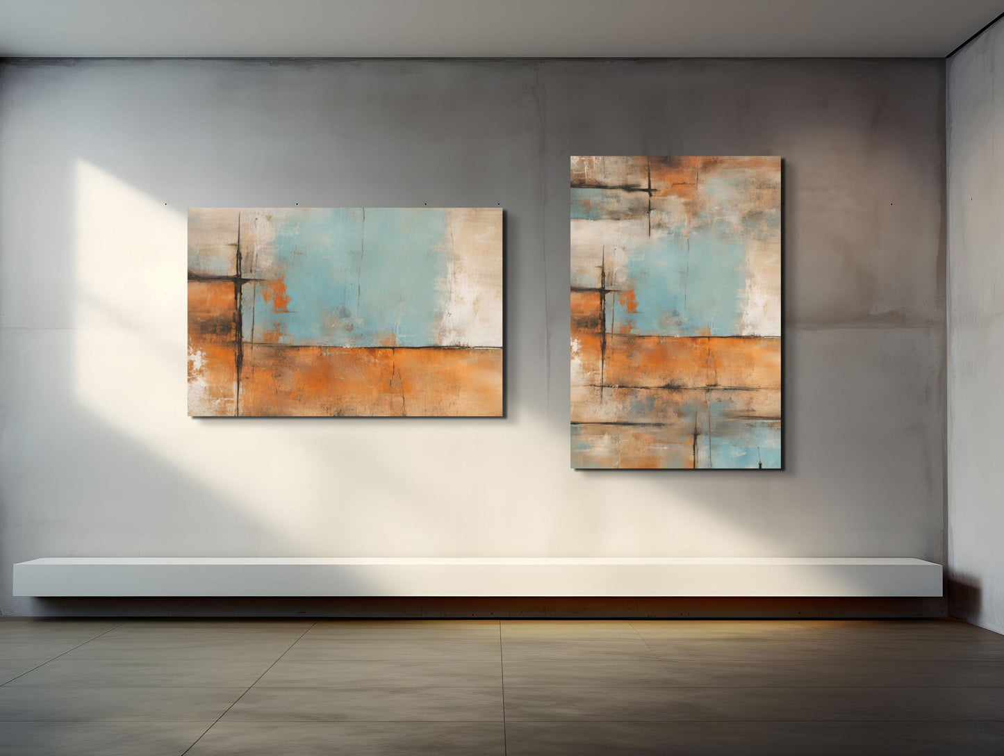 Framed Earth Toned Abstract Canvas Art