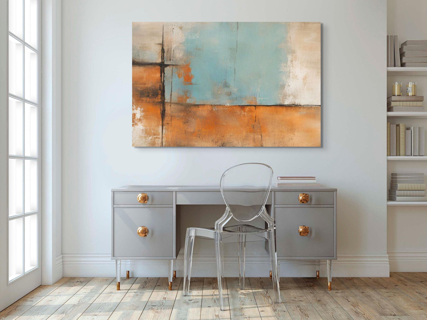 Framed Earth Toned Abstract Canvas Art