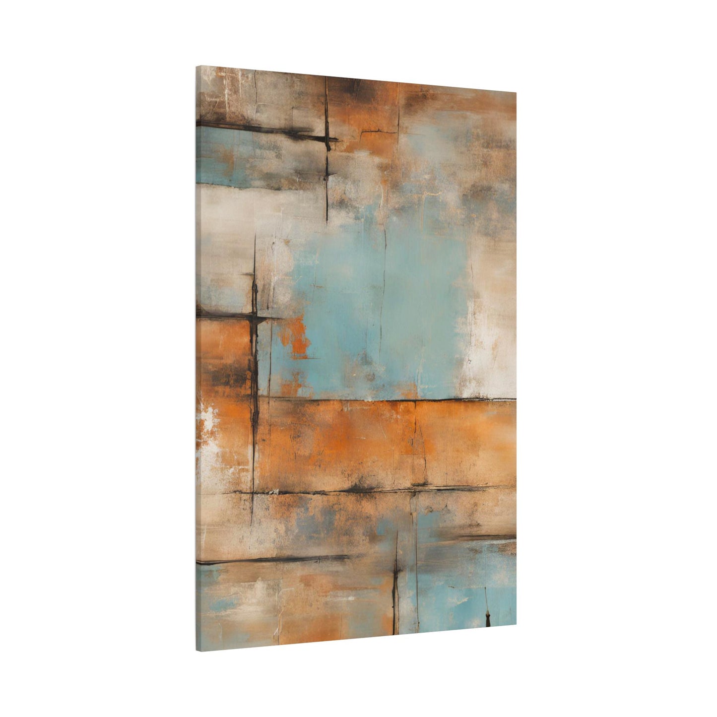 Framed Earth Toned Abstract Canvas Art