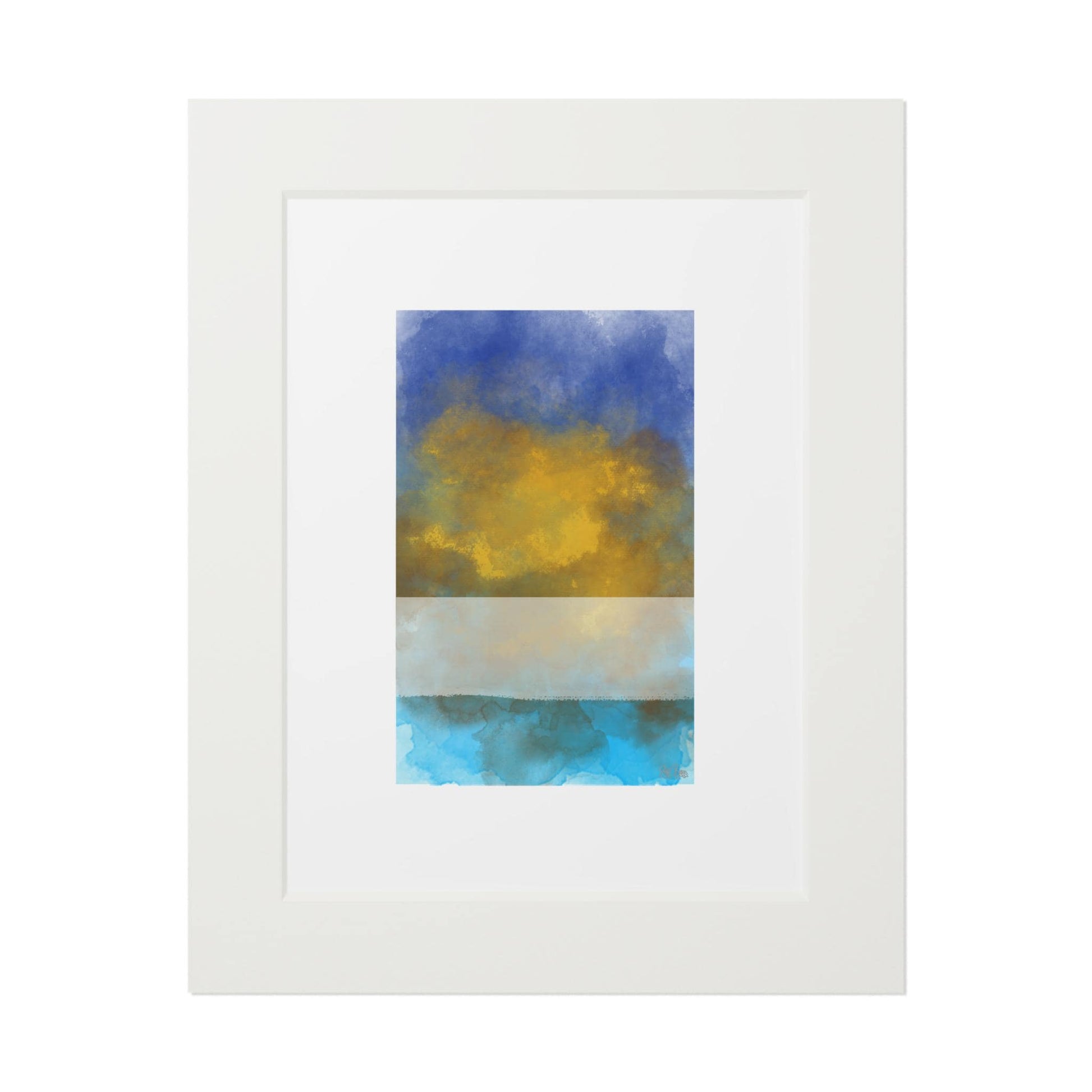 Elevate your space with this Abstract Art Print, Blue and Gold Wall Art, perfect for home or office decor.